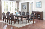 ZNTS Formal 1pc Dining Table w 2x Leaves Only Brown Finish Antique Design Rubberwood Large Family Dining B011138667