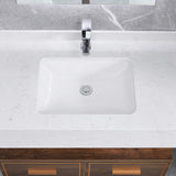 ZNTS White Rectangular Undermount Bathroom Sink With Overflow W122549615