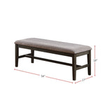 ZNTS Dining Bench With Upholstered Cushion,Grey SR011802