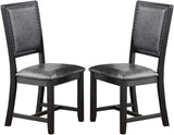 ZNTS Classic Kitchen Dining Room Set of 2 Side Chairs PU foam upholstered Seat Back Side Chairs Grey B01183544