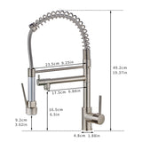 ZNTS Kitchen Faucet with Pull Down Sprayer Brushed Nickel Stainless Steel Single Handle Kitchen Sink W1932P156130