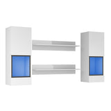 ZNTS ON-TREND 4 PCs Modern High Gloss Wall Mount Floating Entertainment Center with 16-color RGB Lights, WF295803AAK