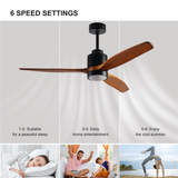 ZNTS 52 inch wood Ceiling Fan with Lights W1891126659