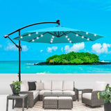 ZNTS 10 ft Outdoor Patio Umbrella Solar Powered LED Lighted Sun Shade Market Waterproof 8 Ribs Umbrella W65642336