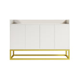 ZNTS Stylish and Functional 4-Door Storage Cabinet with Square Metal Legs and Particle Board Material,for W75784357