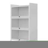 ZNTS White 3-Tier Buffet Cabinet: Detachable, Folding Mesh Doors, Sturdy Steel Construction with W396103592