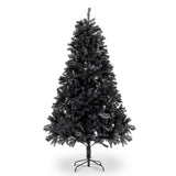 ZNTS 6ft 1150 Branches PVC Christmas Tree Black 75974042