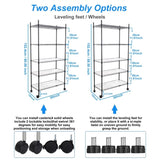 ZNTS 5 Tier Shelf Wire Shelving Unit, NSF Heavy Duty Wire Shelf Metal Large Storage Shelves Height W155065925