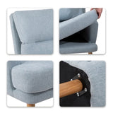 ZNTS Accent Chair with Ottoman Set, Fabric Armchair with Wood Legs and Adjustable Backrest , Mid Century W109563101