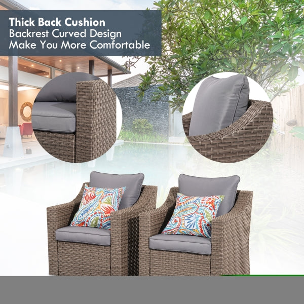 ZNTS Wicker Outdoor Furniture - Two single chair W1828105200
