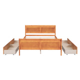 ZNTS Full Size Wood Platform Bed with 4 Drawers and Streamlined Headboard & Footboard, Oak WF308631AAD