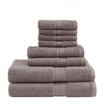 ZNTS 100% Cotton 8 Piece Antimicrobial Towel Set B03599317