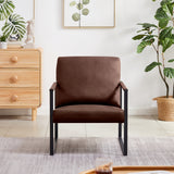 ZNTS Lounge, living room, office or the reception area PVC leather accent arm chair with Extra thick W135958336
