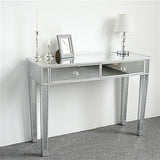 ZNTS Mirrored Makeup Table Desk Vanity for Women with 2 Drawers 03176601