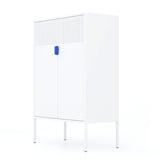 ZNTS Metal Storage Locker Cabinet, Adjustable Shelves Free Standing Ventilated Sideboard Steel Cabinets W173091571