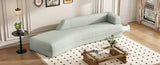 ZNTS 109.4" Curved Chaise Lounge Modern Indoor Sofa Couch for Living Room, Green WF313109AAF