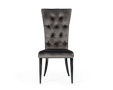 ZNTS Modrest Darley Modern Grey Velvet Dining Chair Set of 2 B04961473