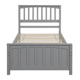 ZNTS Wood Platform Bed Twin size Platform Bed, Gray WF195377AAE