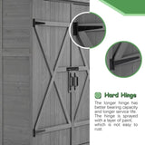 ZNTS Outdoor Storage Shed with Lockable Door, Wooden Tool Storage Shed with Detachable Shelves and Pitch 55555063