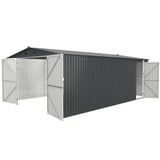 ZNTS Outdoor Storage Shed 20x13 FT, Metal Garden Shed Backyard Utility Tool House Building with 2 Doors W1895109583