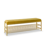 ZNTS Shoe storage bench Yellow Velvet W22349677