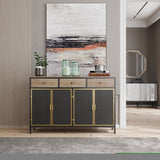 ZNTS 48" Wide 4 Doors Modern Sideboard with 3 Top Drawers, Freestanding Sideboard Storage Cabinet W75741394