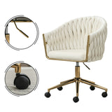 ZNTS Modern home office leisure chair with adjustable velvet height and adjustable casters W1521134898