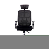 ZNTS Techni Mobili High Back Executive Mesh Office Chair with Arms, Lumbar Support and Chrome Base, Black RTA-1010-BK