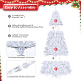 ZNTS 8ft White 670 Lights Warm Color 8 Modes 2008 Branch Christmas Tree White 97518293