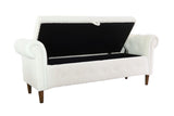 ZNTS Multifunctional Storage Rectangular Sofa Stool- Beige 81199750