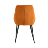 ZNTS Modern Orange Velvet Dining Chairs , Fabric Accent Upholstered Chairs Side Chair with Black Legs for W21068146