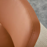 ZNTS PU material cushioned rocking unique rocking cushioned seat, brown backrest rocking W1151131364