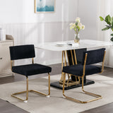 ZNTS A&A Furniture,Modern Dining with Corduroy Fabric,Gold Metal Base, Accent Armless Kitchen W114367601