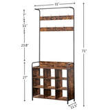 ZNTS Coat Rack, Hall Tree with Shoe Rack for Entryway, 3-in-1 Entryway Coat Rack and Storage Rack, with 7 W2167131076