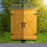 ZNTS Outdoor Storage Shed with Lockable Door, Wooden Tool Storage Shed with Detachable Shelves and Pitch 28814055