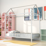 ZNTS House Bed Frame Twin Size , Kids Bed Frame Metal Platform Bed Floor Bed for Kids Boys Girls No Box WF286771AAN