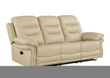ZNTS Global United Leather Air Upholstered Reclining Sofa with Fiber Back B05777732