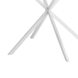 ZNTS 47.24'' Modern Cross Leg Round Dining Table, White Marble Top Occasional Table, Two Piece Removable W757140949