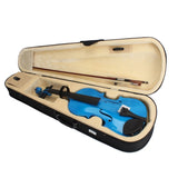 ZNTS New 4/4 Acoustic Violin Case Bow Rosin Dark Blue 05020187