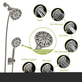 ZNTS Multi Function Dual Shower Head - Shower System with 4.7" Rain Showerhead, 7-Function Hand Shower, W124362261