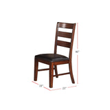 ZNTS Sara Ladder Back Dining Side Chairs in Brown, Set of 2 SR011283