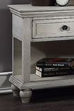 ZNTS Unique Natural White Finish Transitional Wooden Nightstand Bedside Table 1x Drawer and Shelf Storage HSESF00F5471