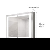ZNTS 36 x 30 inch Medicine Cabinet with LED Vanity Mirror, Anti-Fog, Recessed or Surface Mount, W1738100837