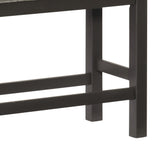 ZNTS Casual Dining Counter Height Bench 1pc Gunmetal Gray-Finished Wood Gray Fabric-Covered Padded Seat B01146346