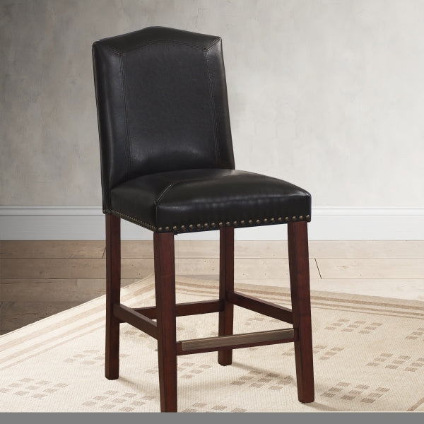 ZNTS Claremont Brown Faux Leather Counter Stool B05081039