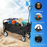 ZNTS YSSOA Heavy Duty Folding Portable Hand Cart with Removable Canopy, 8\'\' Wheels, Adjustable Handles W113446706