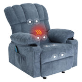 ZNTS Vanbow.Recliner Chair Massage Heating sofa with USB and side pocket 2 Cup Holders W152172967