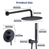 ZNTS Shower System Shower Faucet Combo Set Wall Mounted with 10" Rainfall Shower Head and handheld shower 14651165