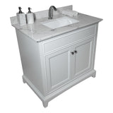 ZNTS Montary 31inch bathroom stone vanity top engineered white marble color with undermount ceramic sink W50932301