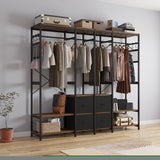 ZNTS Independent wardrobe manager, clothes rack, multiple storage racks and non-woven drawer, bedroom 73152047